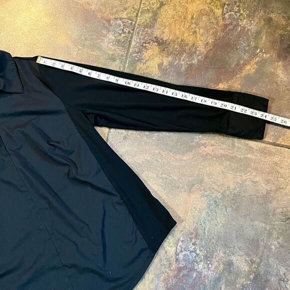 Lane Bryant Full Zip Collared Black Blouse 18 - Picture 5 of 10